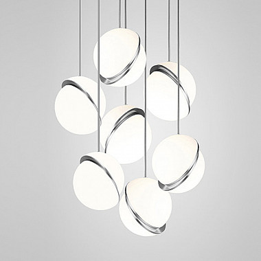 Crescent Chandelier 7 by Lee Broоm Chrome