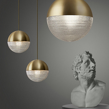 Lens Flair Chandelier 3 by Lee Broоm Gold