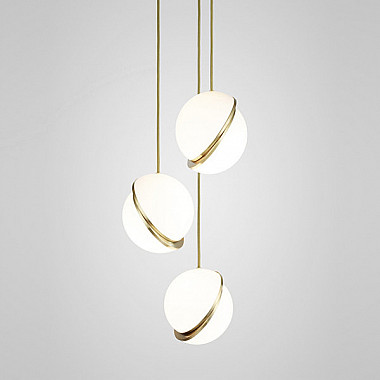 Crescent Chandelier 3 by Lee Broоm Gold