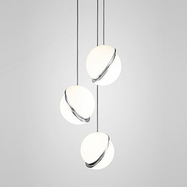 Crescent Chandelier 3 by Lee Broоm Chrome