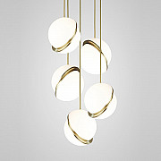 Crescent Chandelier 5 by Lee Broоm Gold