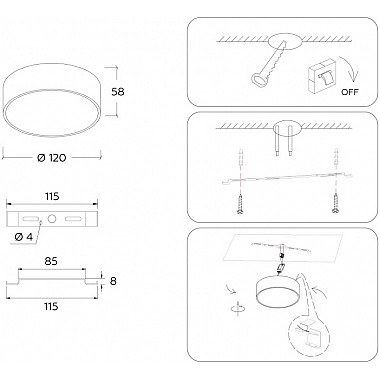 Потолочный светильник Orbital Air Alum FV5514