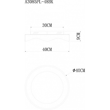 Потолочный светильник A3085PL-48BK