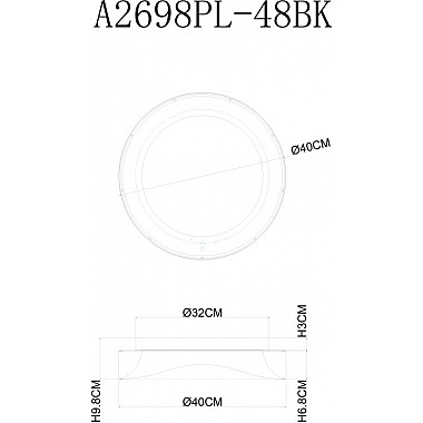 Потолочный светильник A2698PL-48BK