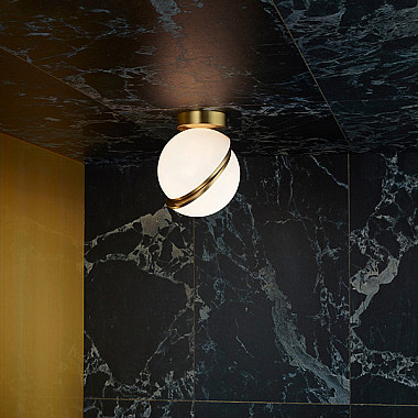 Crescent Ceiling Light by Lee Broоm Gold