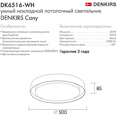 Потолочный светильник Cany DK6516-WH/1